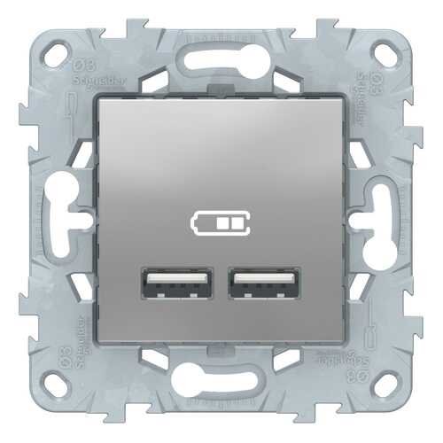 SE Unica New Алюминий Розетка USB, 2-местная, 5 В / 2100 мА в Касторама