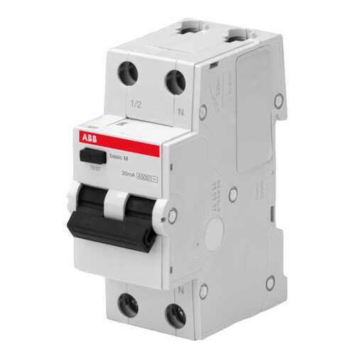 Автоматический выключатель дифф тока ABB, BMR415C10, 1P+N, 10 А, C, 4,5 kA, 30 мA, AC в Касторама