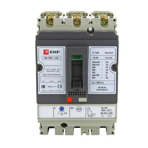 Автоматический выключатель EKF ВА-99C (Compact NS) 100/50А 3P 36кА EKF PROxima в Касторама