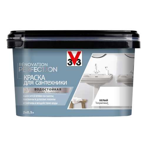 Краска для сантехники RENOVATION PERFECTION с защитным покрытием лак-БЕЛЫЙ-1.0 л в Касторама