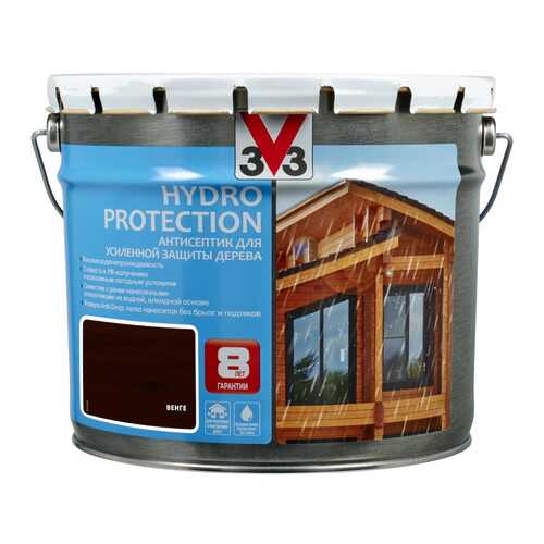 V33 Hydro Protection антисептик для усиленной защиты дерева 9 л, Цвет венге в Касторама
