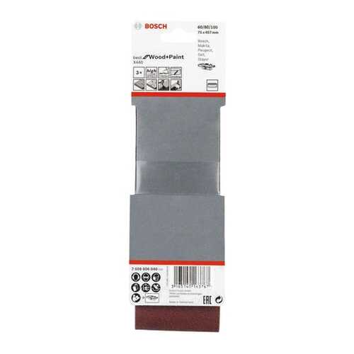 Шлифовальная лента для ленточной шлифмашины и напильника Bosch SH 75 K60,80,100 2608606040 в Касторама