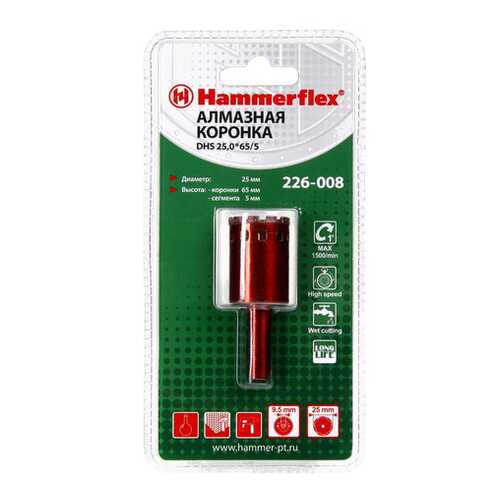 Алмазная коронка по керамограниту/стеклу Hammer Flex 226-008 (58971) в Касторама