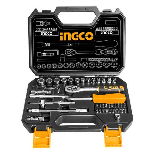Набор инструмента INGCO HKTS14451 INDUSTRIAL, 45 предметов, в кейсе в Касторама