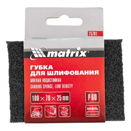 Губка для шлифования MATRIX 100 х 70 х 25 мм P60 75701 в Касторама